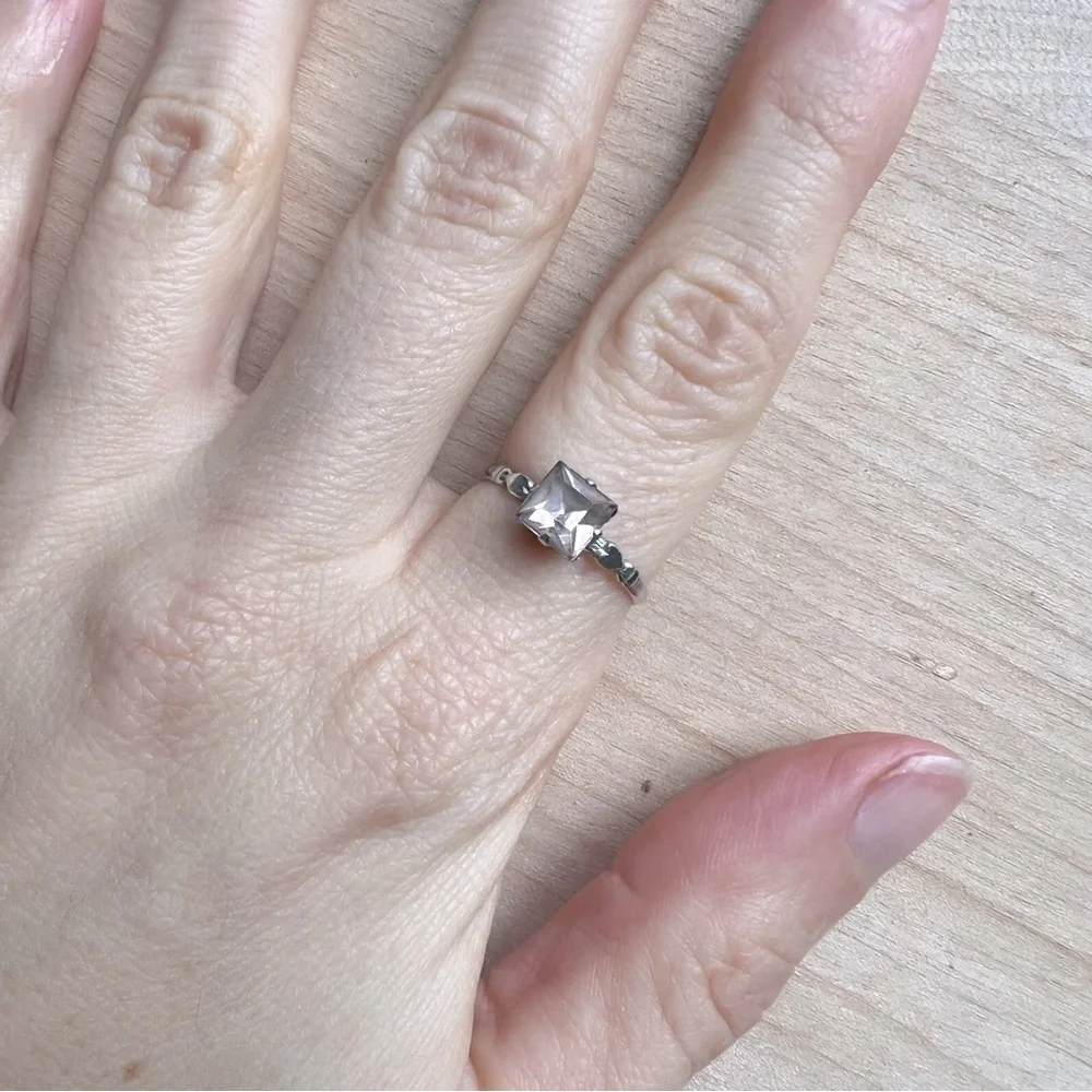 Vintage Kiddiegem Sterling silver rhinestone ring